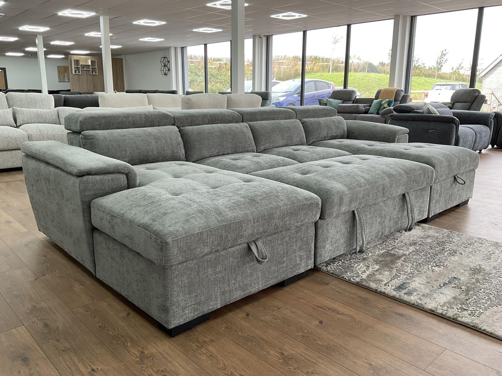 Alaya Sofabed Grey U Shape Corner