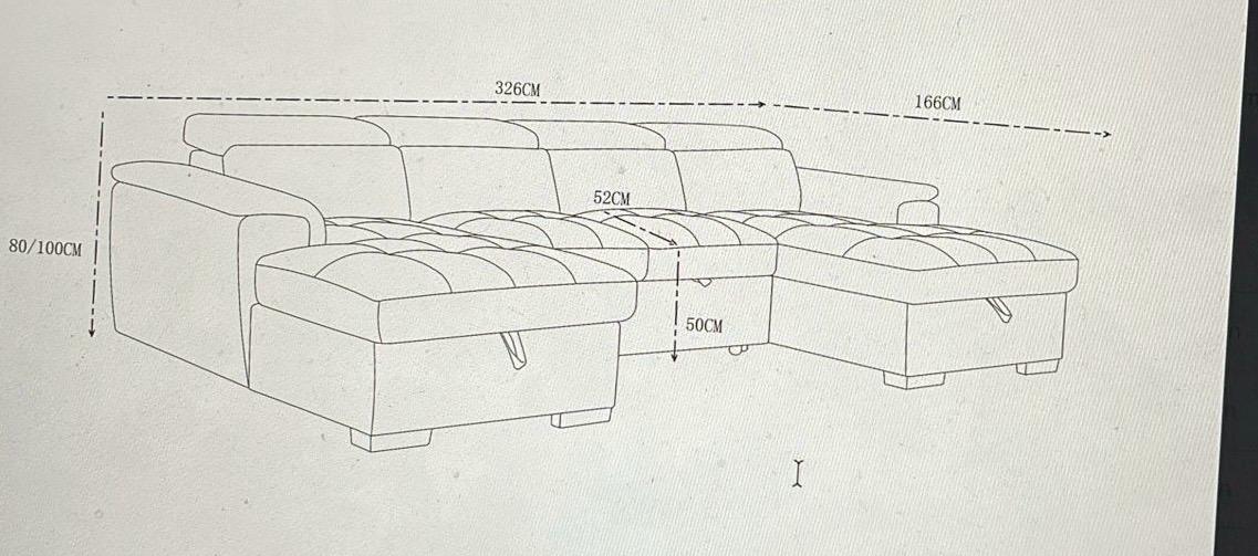 Alaya Sofabed Grey U Shape Corner